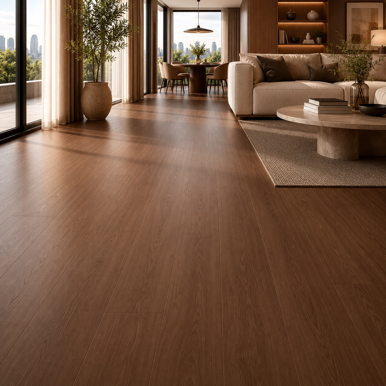 Mocha Brown Fine Linear Grain Parquet Texture 2