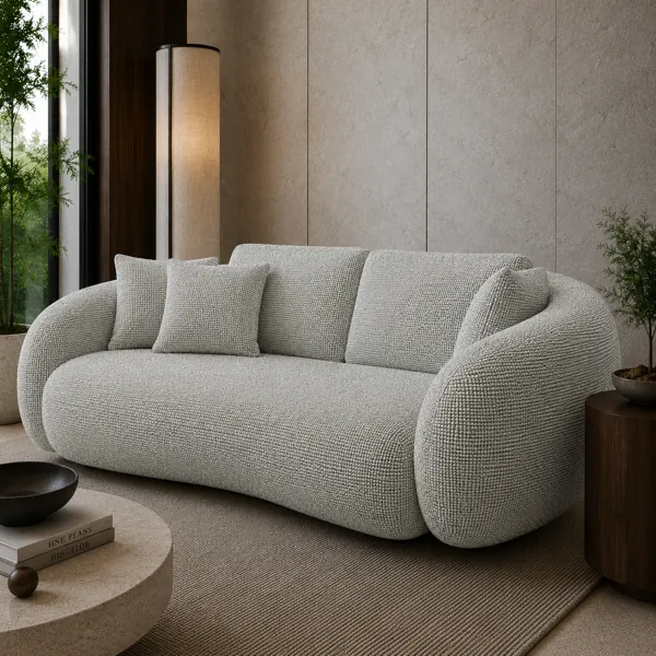 Cool Gray Woven Fabric Texture – Dense Pebble Weave back