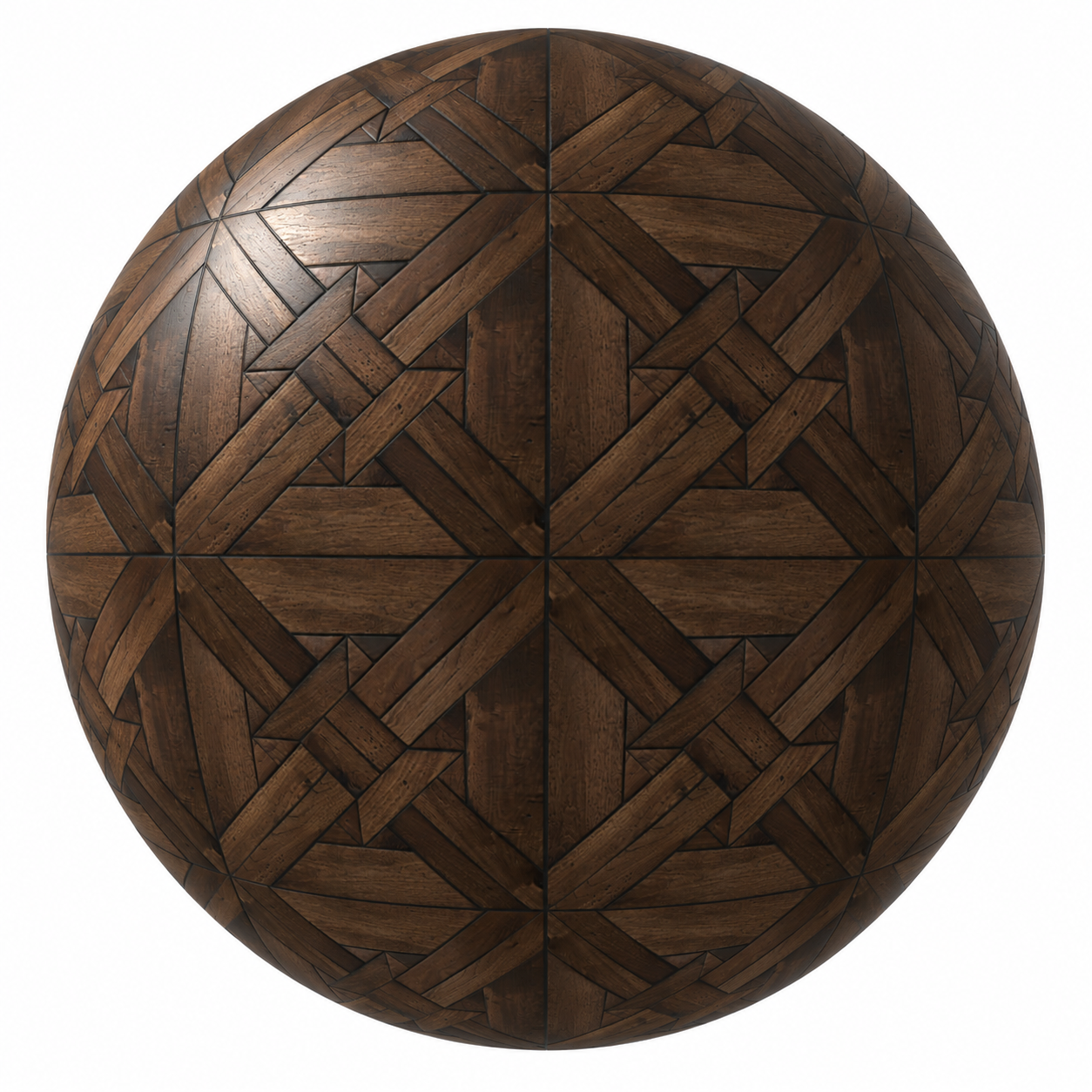 Dark Walnut Geometric Mosaic Parquet Texture 1