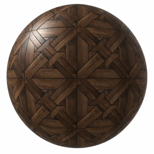Dark Walnut Geometric Mosaic Parquet Texture