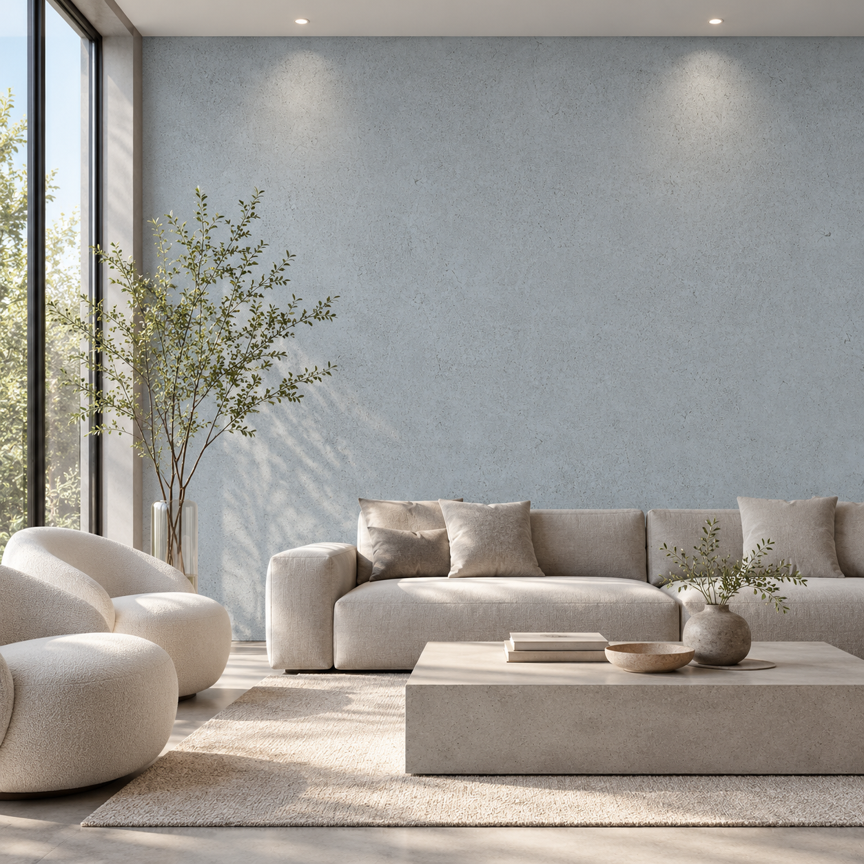 Cool Mist Blue Gray Fine Grain Plaster Texture 2
