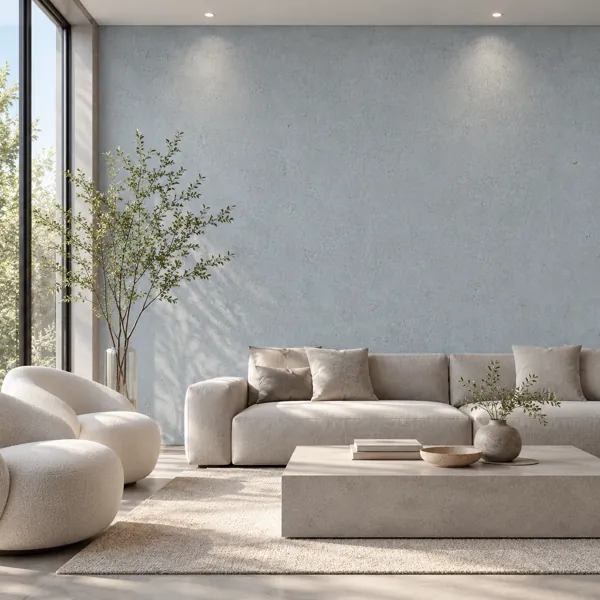 Cool Mist Blue Gray Fine Grain Plaster Texture back