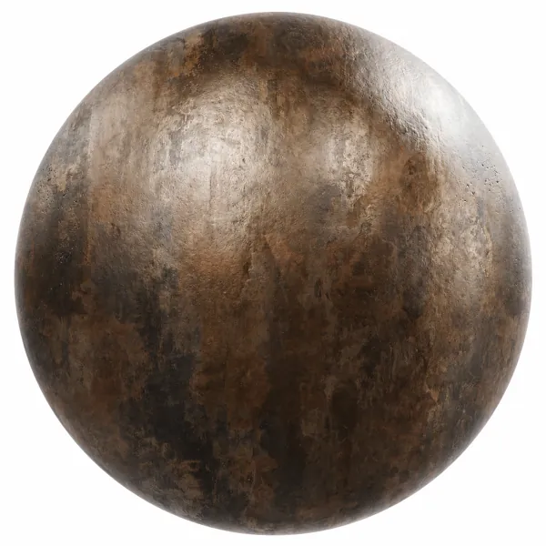 Dark Brown Patinated Mottled Metal Texture