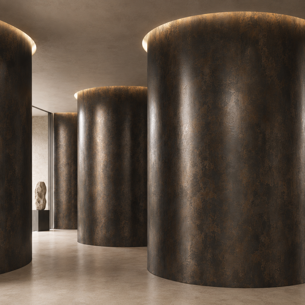 Dark Brown Patinated Mottled Metal Texture 2