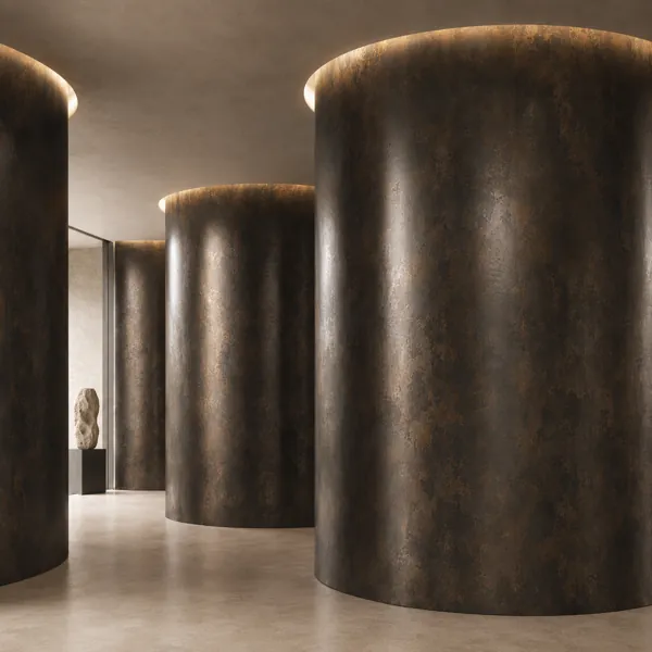 Dark Brown Patinated Mottled Metal Texture back