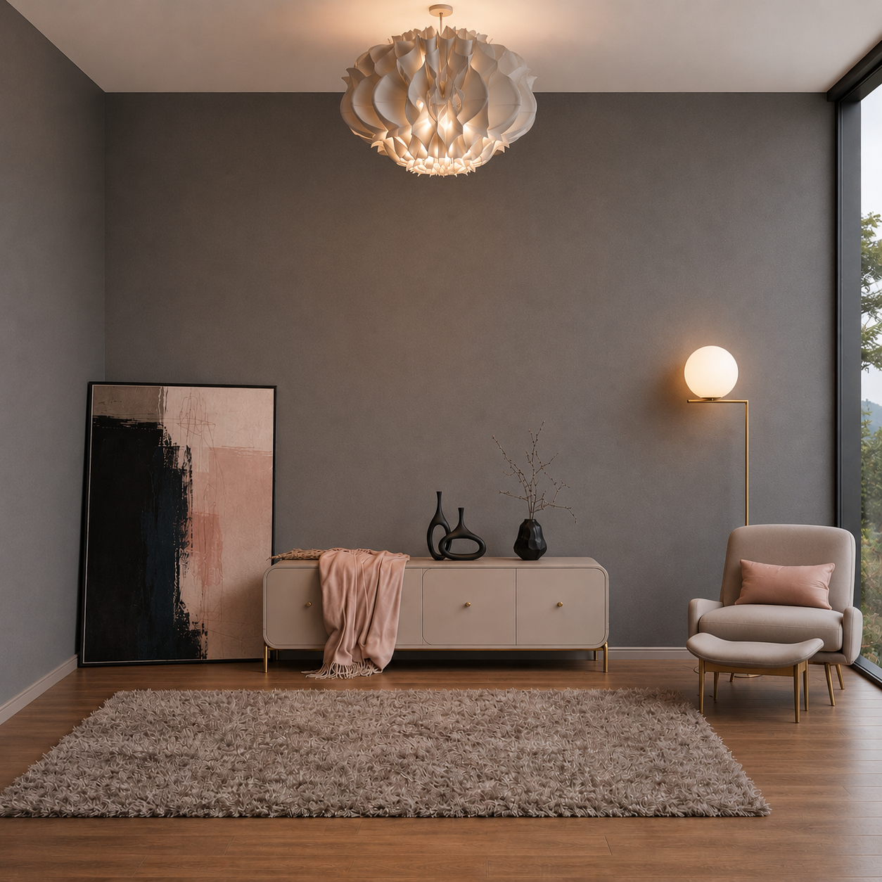 Bold Accent Colors Modern Bedroom 3D Scene 3