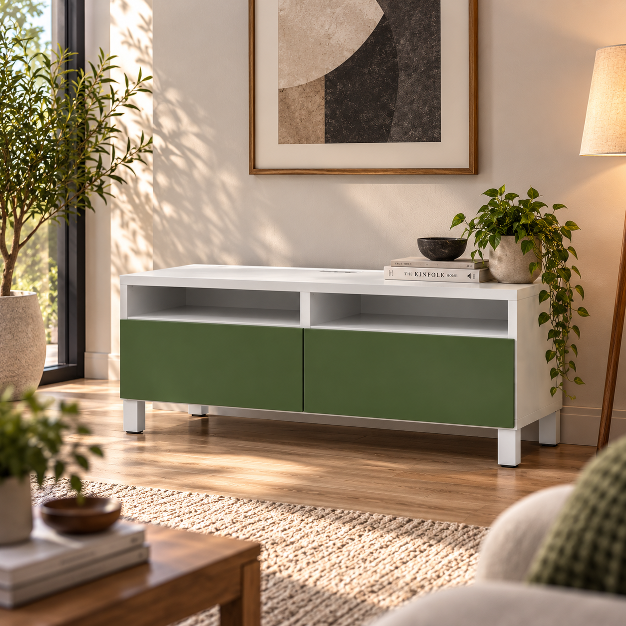 Modern TV Console Set with Three Cabinet Variants 3D Model 9