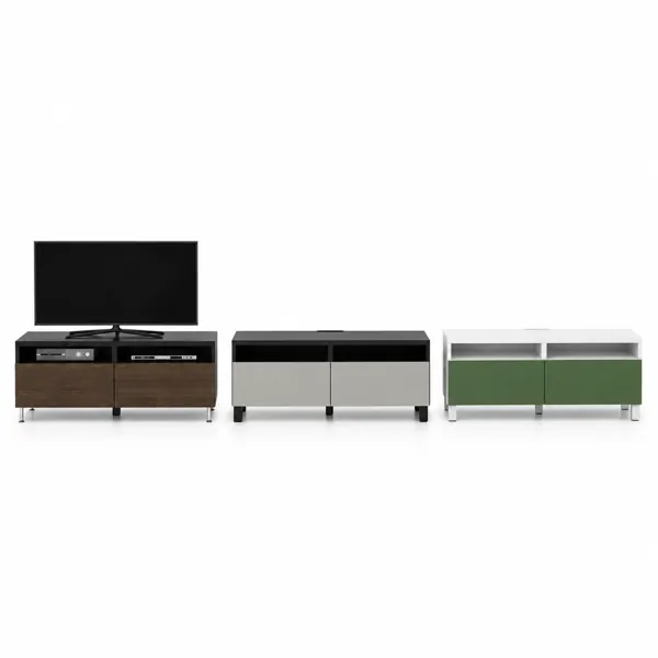 Modern TV Console Set with Three Cabinet Variants 3D Model back