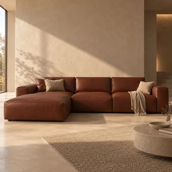 Warm Reddish Brown Fine Grain Leather Texture back