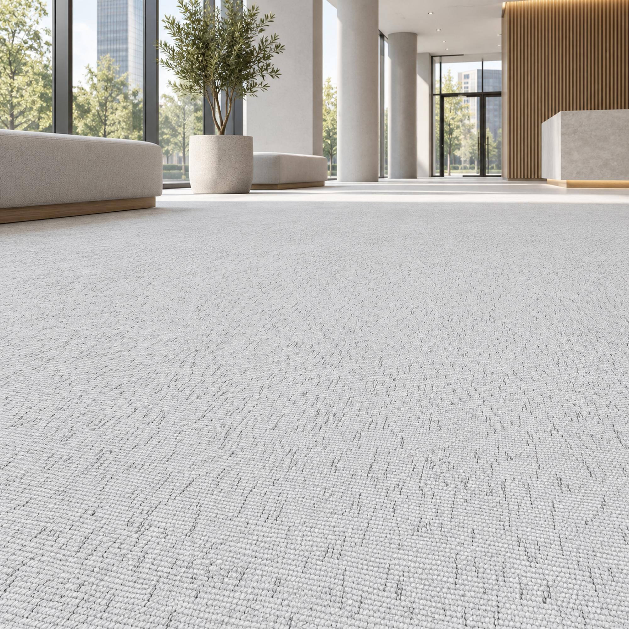 Off White Grey Flecked Woven Carpet Texture 2