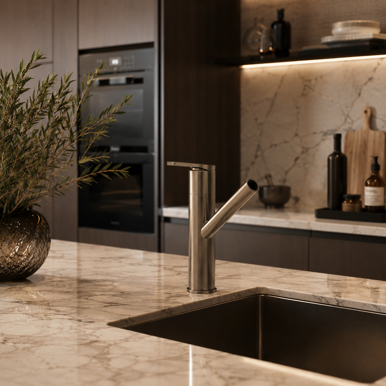 Modern Cylindrical Kitchen Faucet 3D Model 3