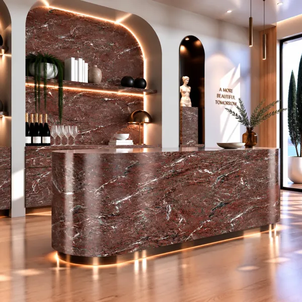 Deep Burgundy White Vein Marble Texture back