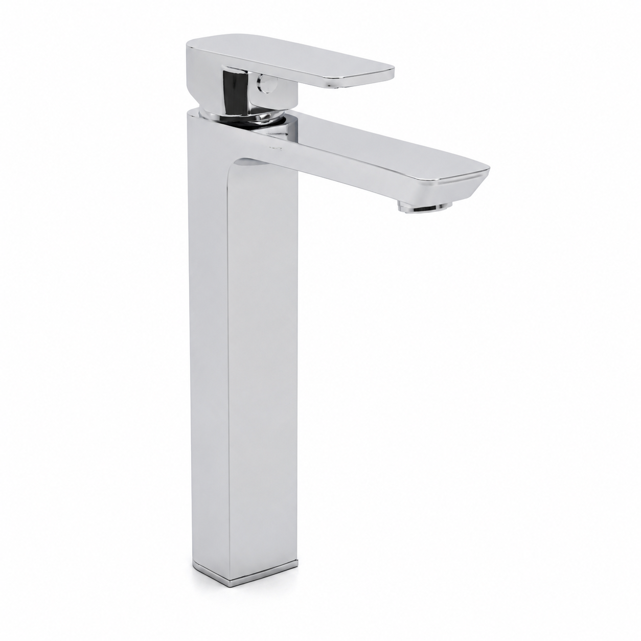 Chrome Square Modern Kitchen Faucet 3D Model 1