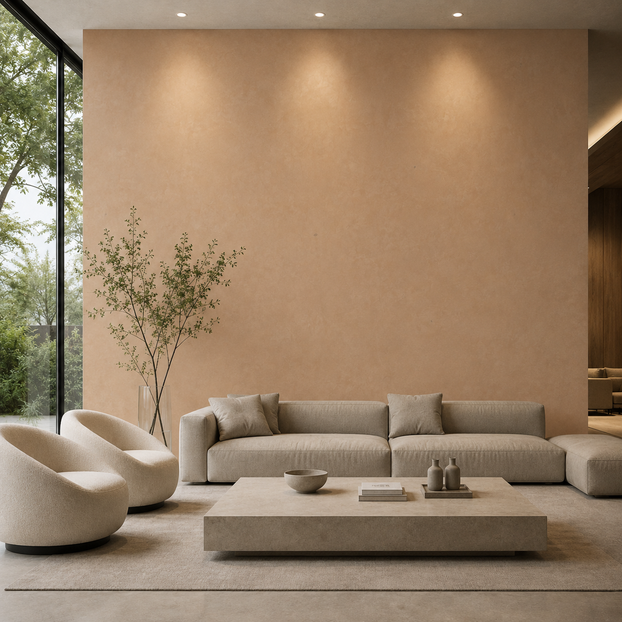 Warm Peach Sand Fine Grain Plaster Texture 2