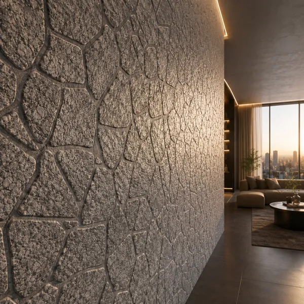 Cool Gray Pebbled Irregular Flagstone Texture back