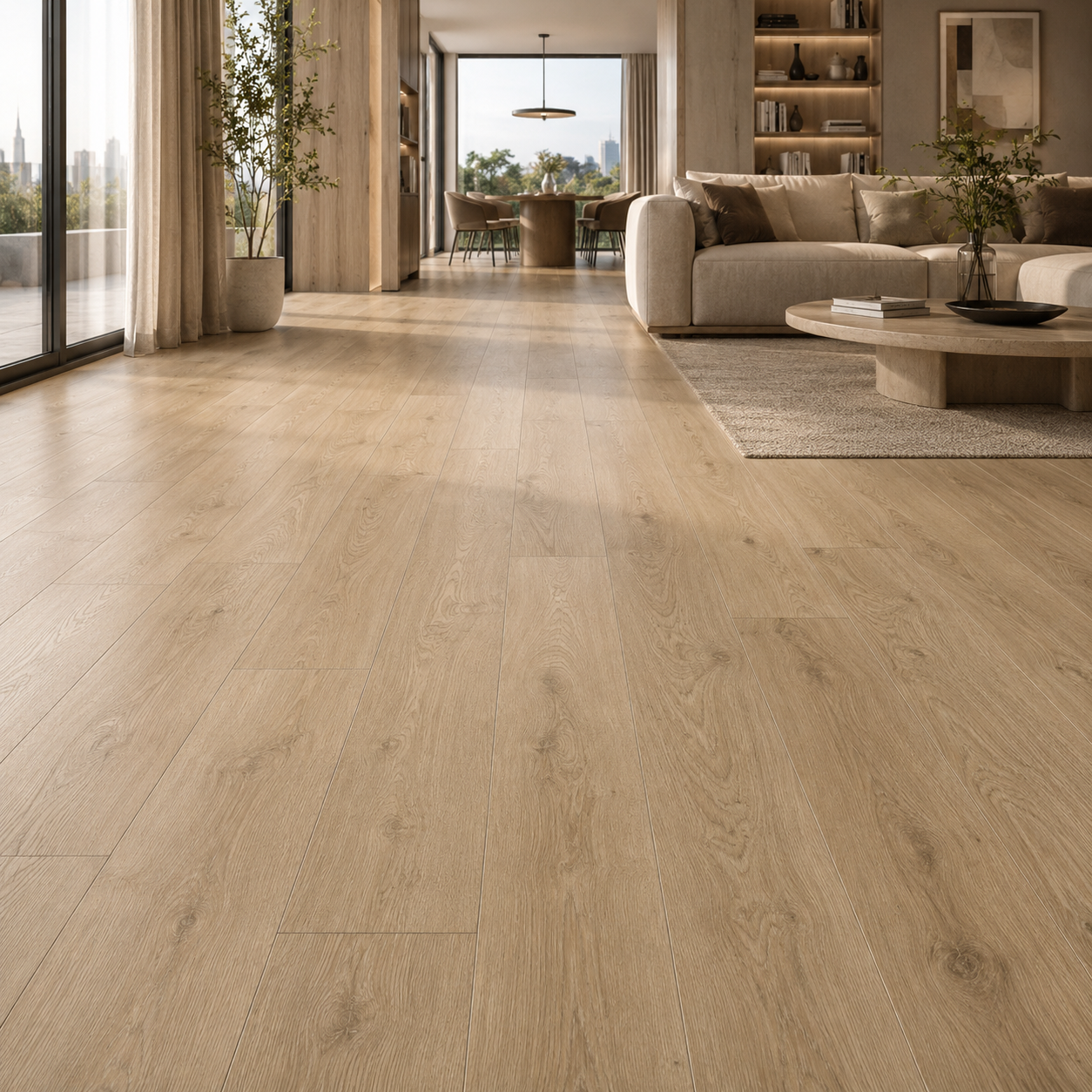 Light Honey Wood Parquet – Varied Knot Grain Texture 2