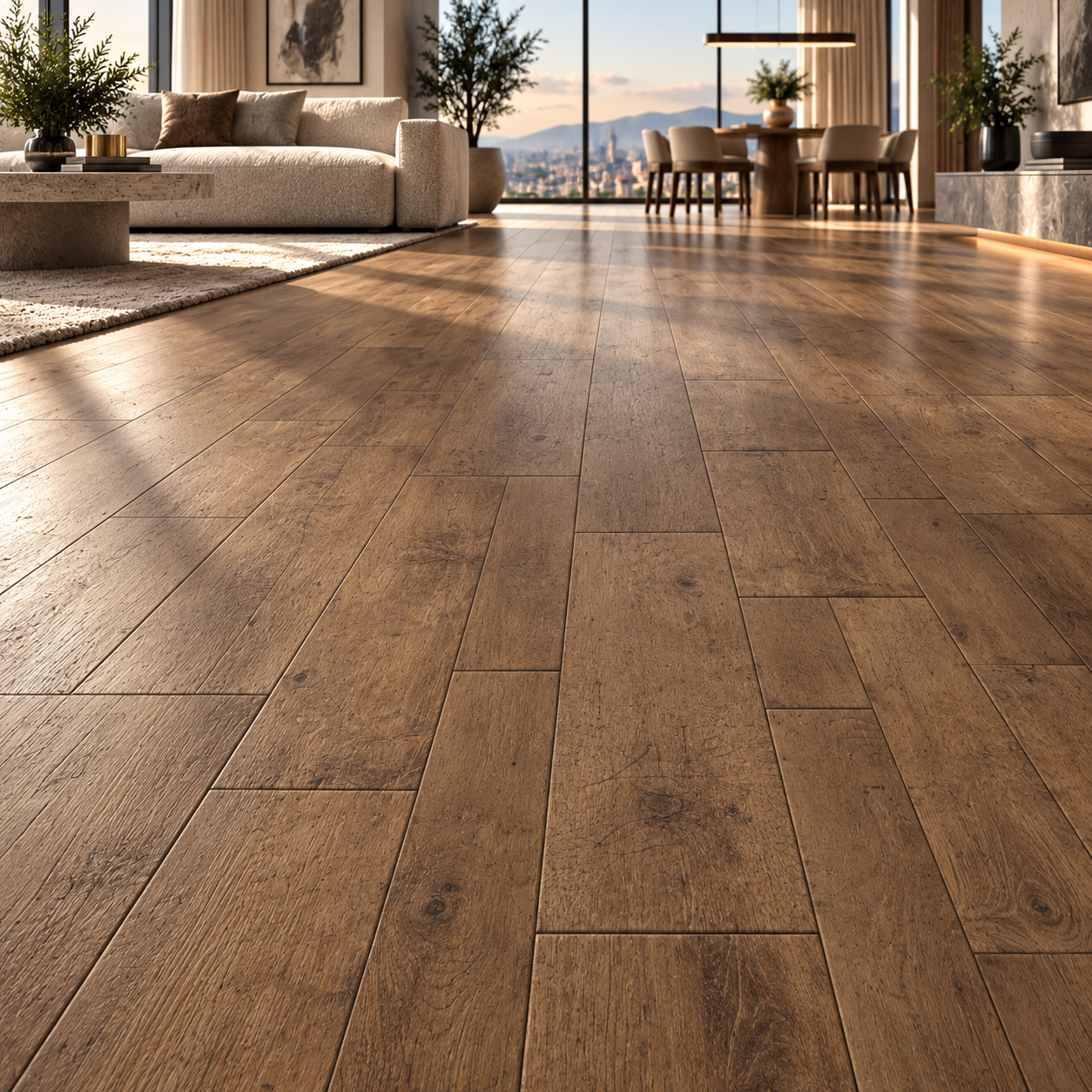 Warm Rustic Brown Oak Plank Parquet Texture 2