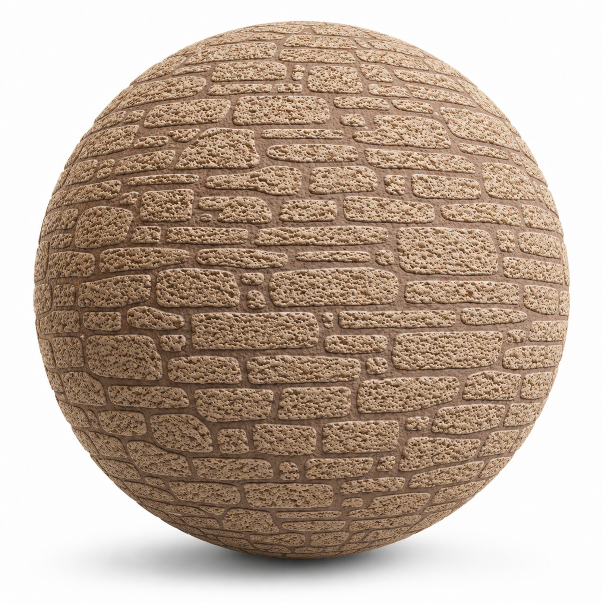 Beige Porous Rubble Stone Wall 1