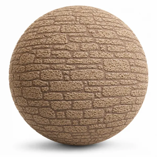 Beige Porous Rubble Stone Wall