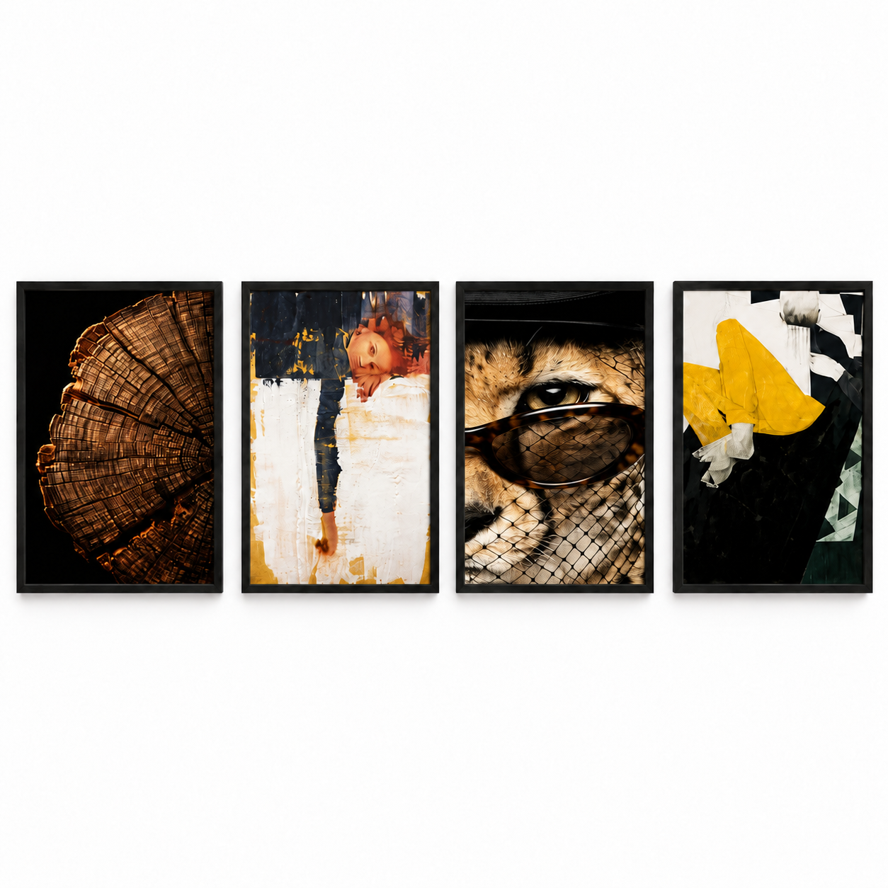 Modern Eclectic Wall Art Set 3D Model | Black Frames · Laruus