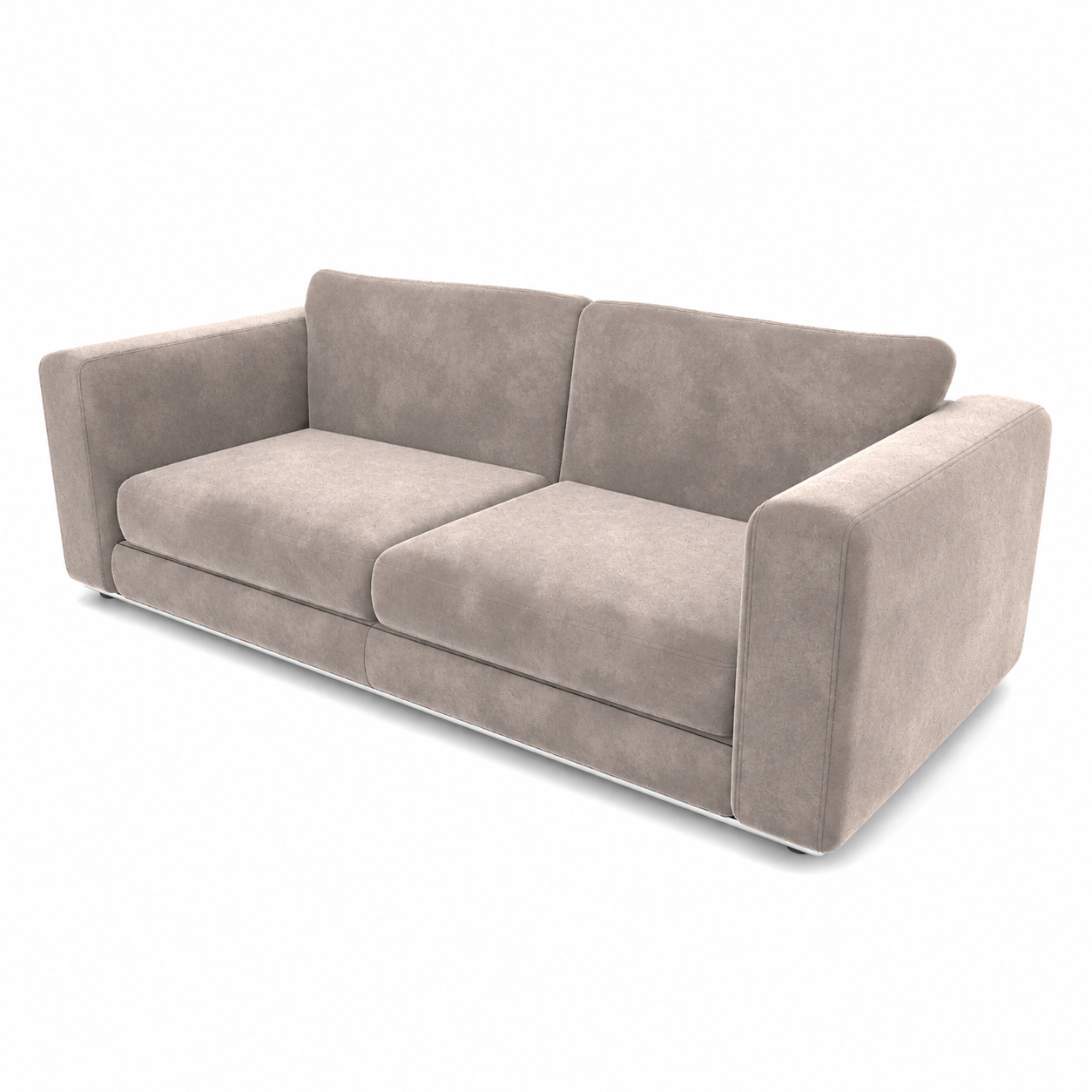 Warm Taupe Sofa – Slim Silver Metal Base 3D Model 3