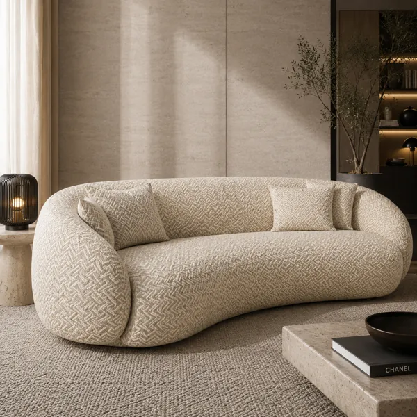 Ivory Chevron Fabric Texture back