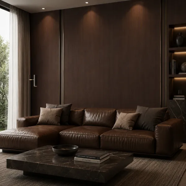 Subtle Vertical Grain Dark Walnut Brown Wood Texture back