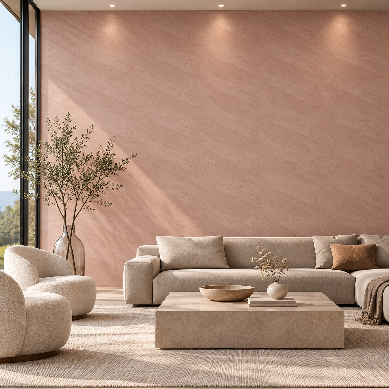 Dusty Rose Soft Brushed Plaster Texture 2