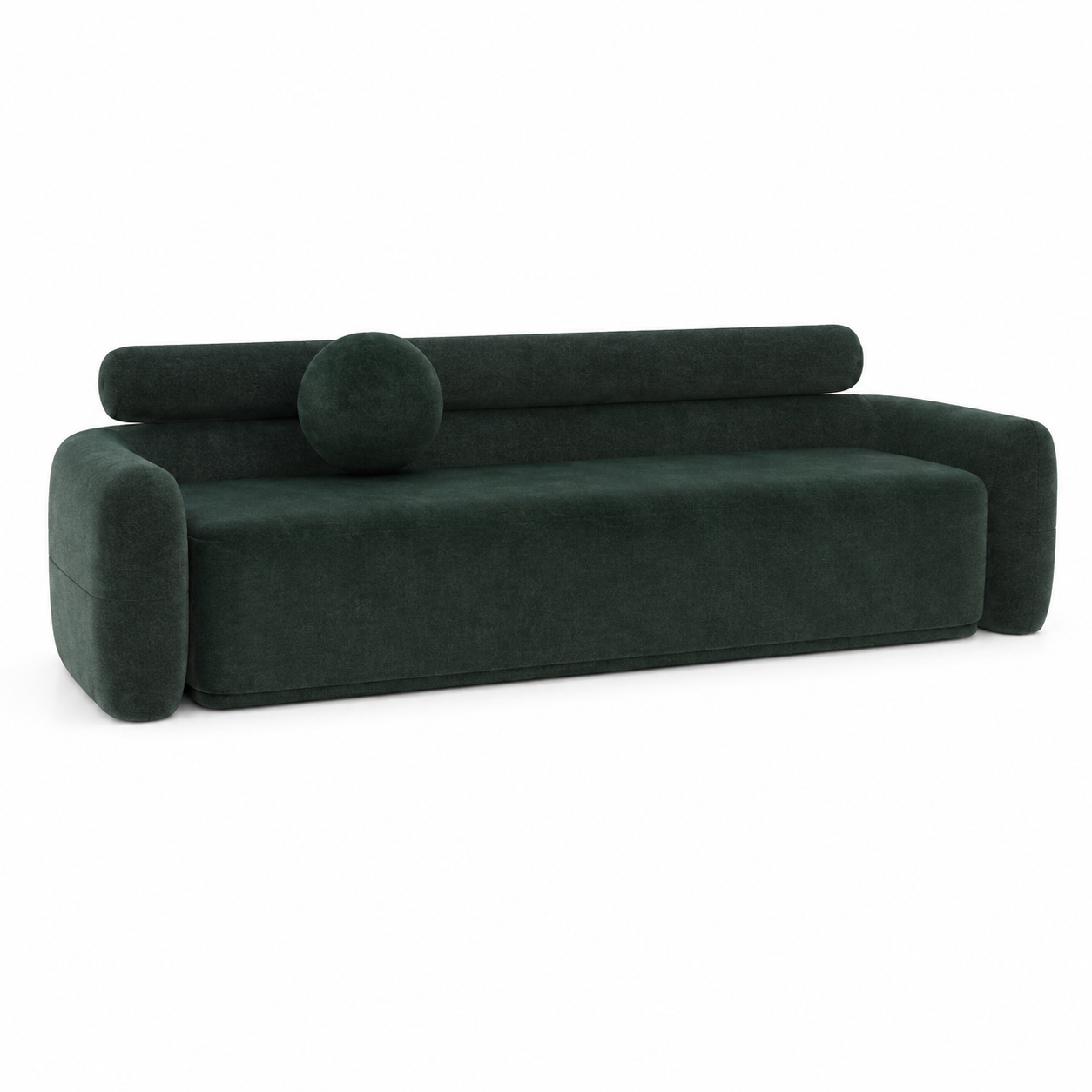 Deep Green Bolster Back Minimalist Sofa 1