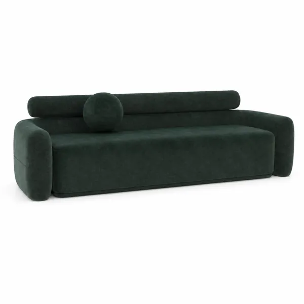 Deep Green Bolster Back Minimalist Sofa
