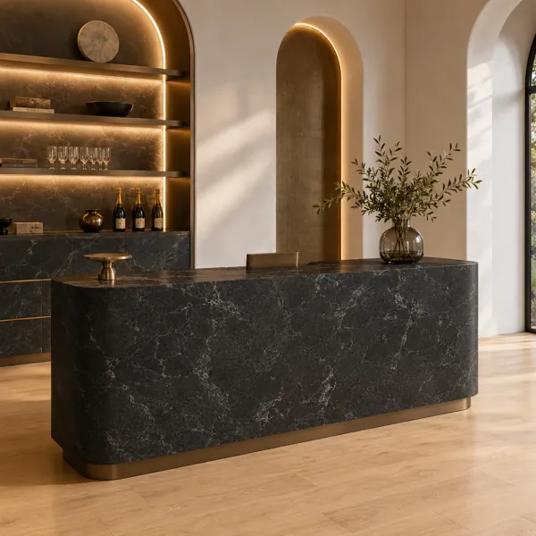 Charcoal Black Marble – Subtle Clouded Gray Veins back