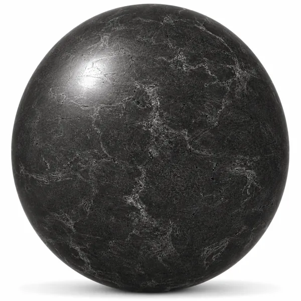 Charcoal Black Marble – Subtle Clouded Gray Veins