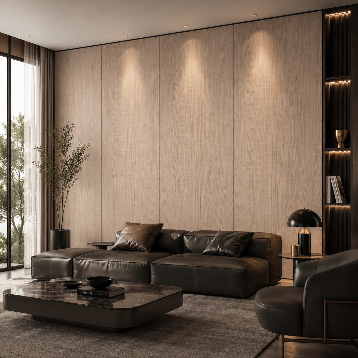 Soft Sand Beige Straight Grain Wood Texture 2