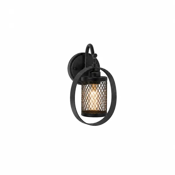 Black Mesh Lantern Wall Light – Oval Frame 3D Model
