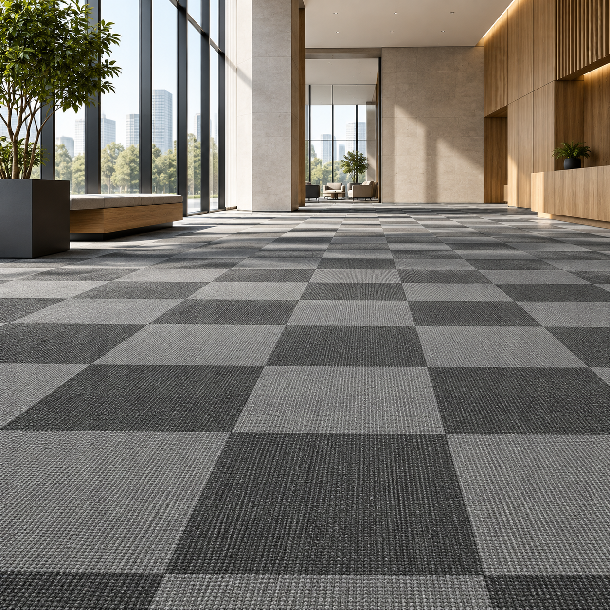 Gray Checkerboard Carpet Tile Texture 2