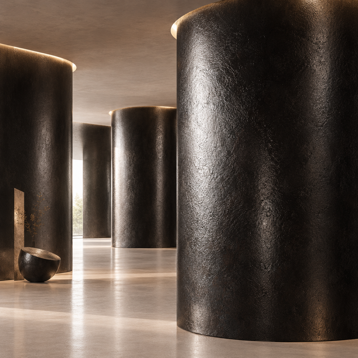 Deep Black Rough Cast Metal Texture 2