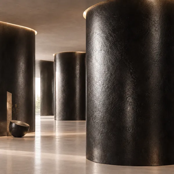Deep Black Rough Cast Metal Texture back