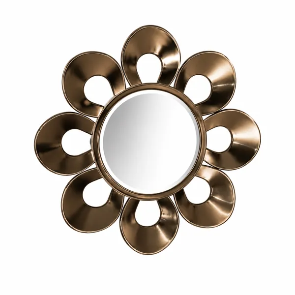 Bronze Petal Loop Round Wall Mirror