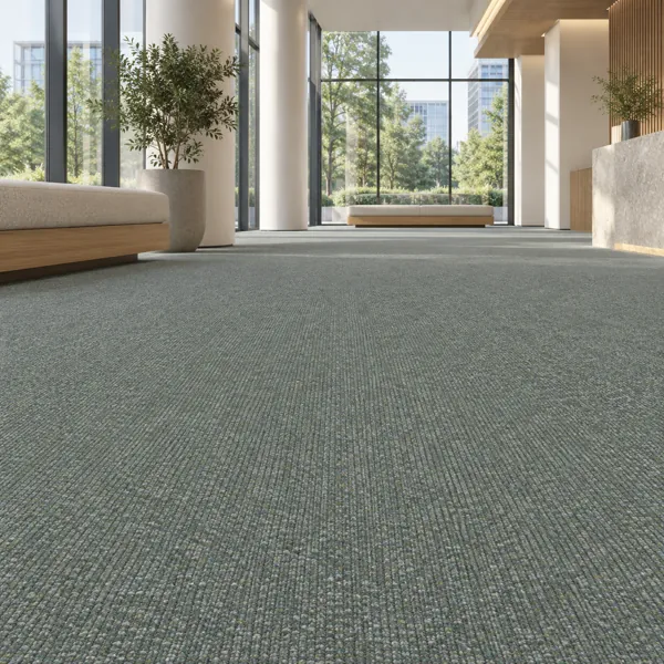Grey Green Flecked Ribbed Carpet Texture back