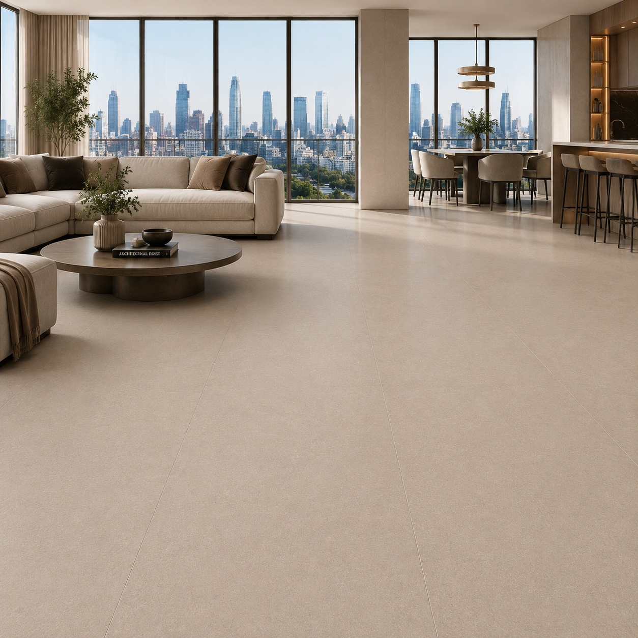 Warm Beige Fine Speckled Ceramic Surface Texture 2