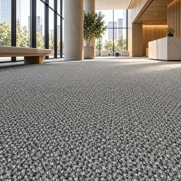 Gray Chunky Loop Weave Carpet Texture back