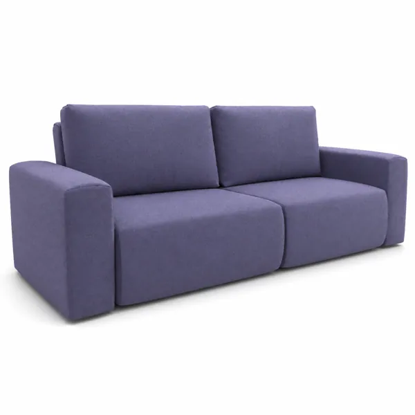 Lavender Fabric Two-Seat Sofa – Wide Arms 3D Model