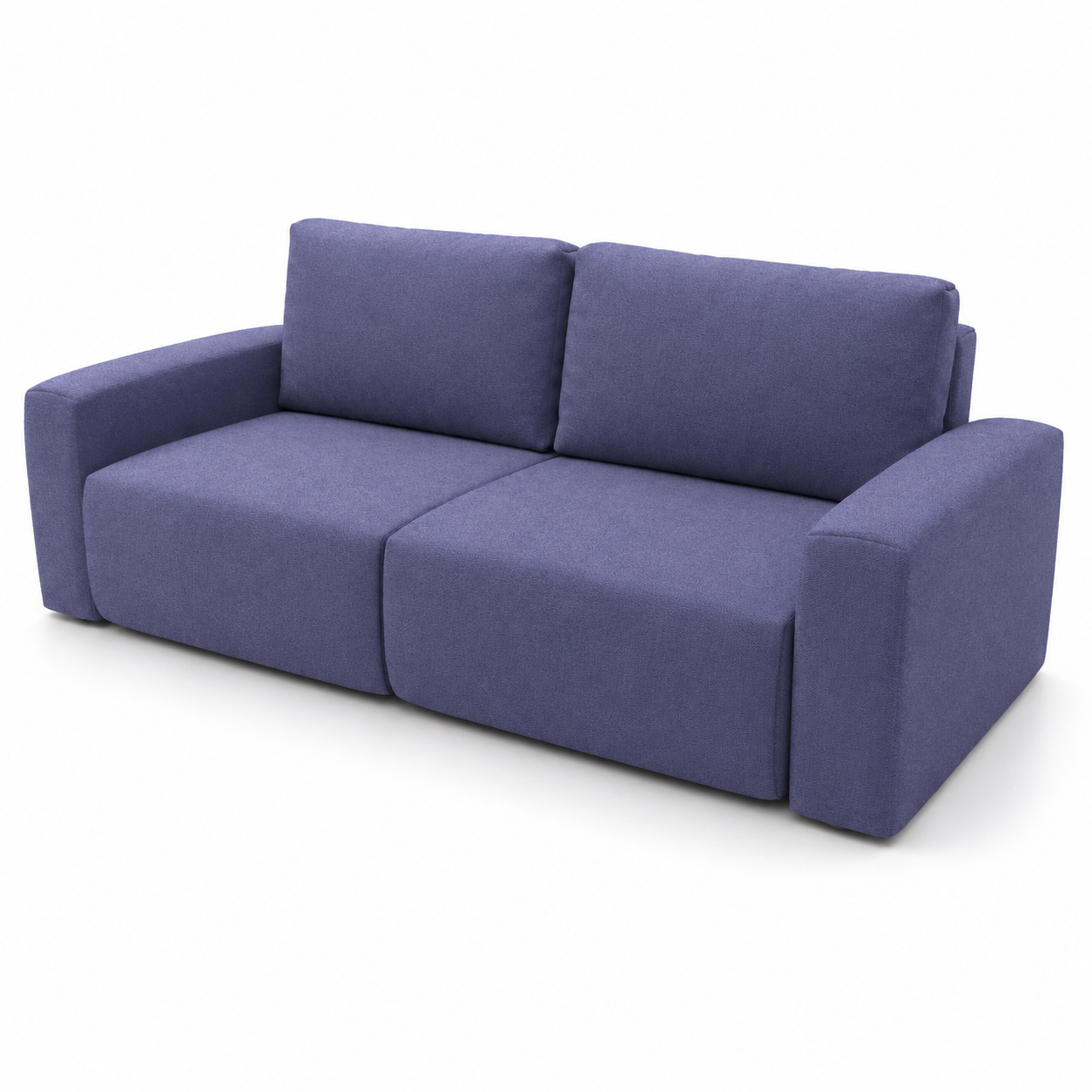 Lavender Fabric Two-Seat Sofa – Wide Arms 3D Model 3