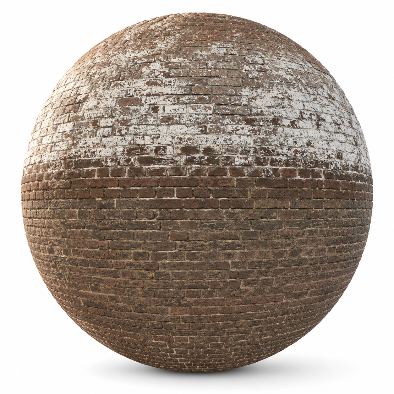 Weathered Brown Stone Brick Texture – Whitewashed Patches Texture 1