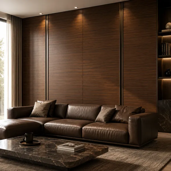 Fine Linear Grain Warm Brown Wood Texture back
