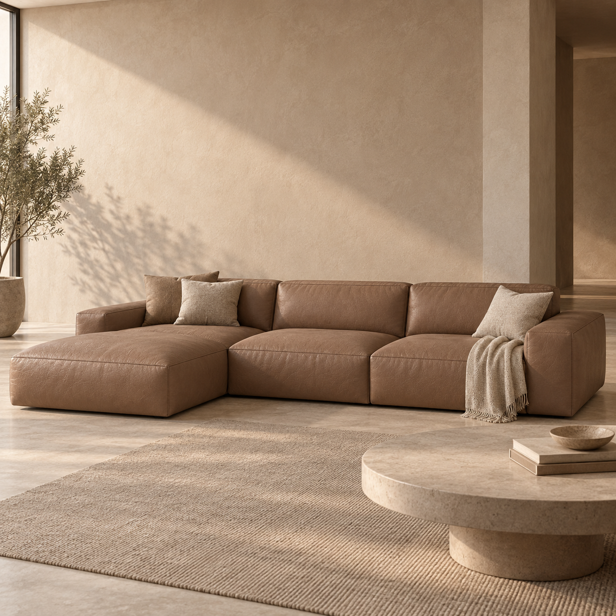 Warm Taupe Fine Grain Leather Texture 2