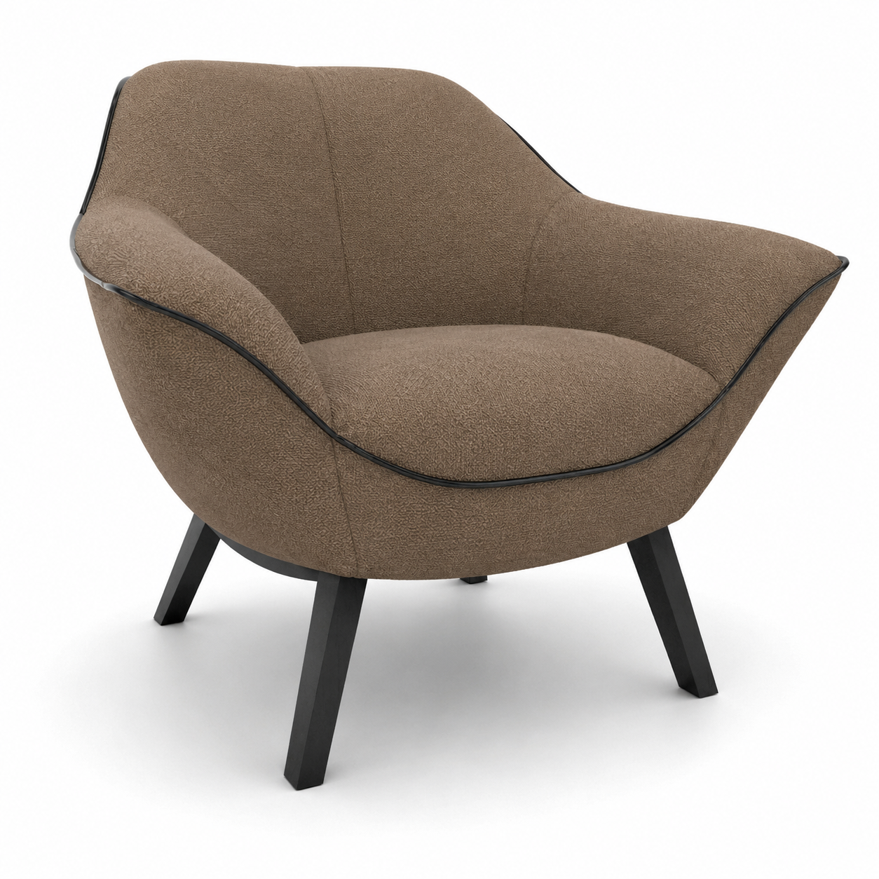 Taupe Wraparound Lounge Armchair 3D Model