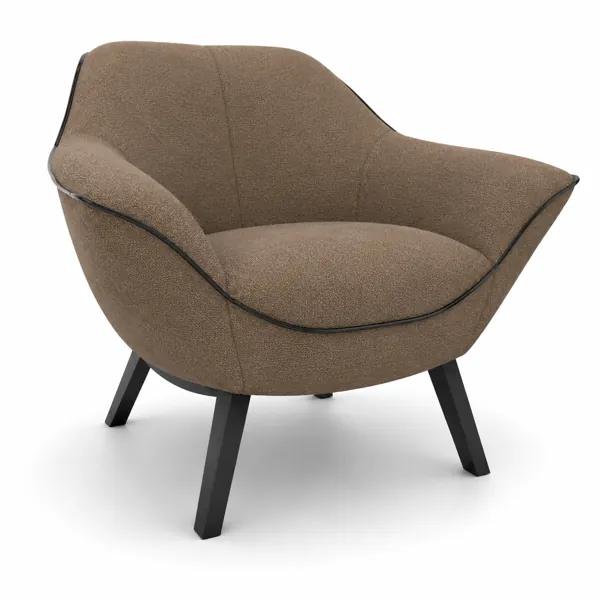 Taupe Wraparound Lounge Armchair 3D Model