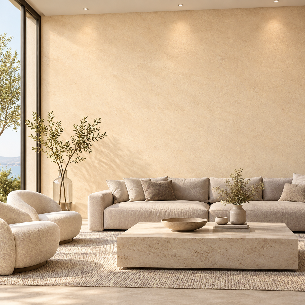 Warm Cream Soft Trowel Plaster Texture 2