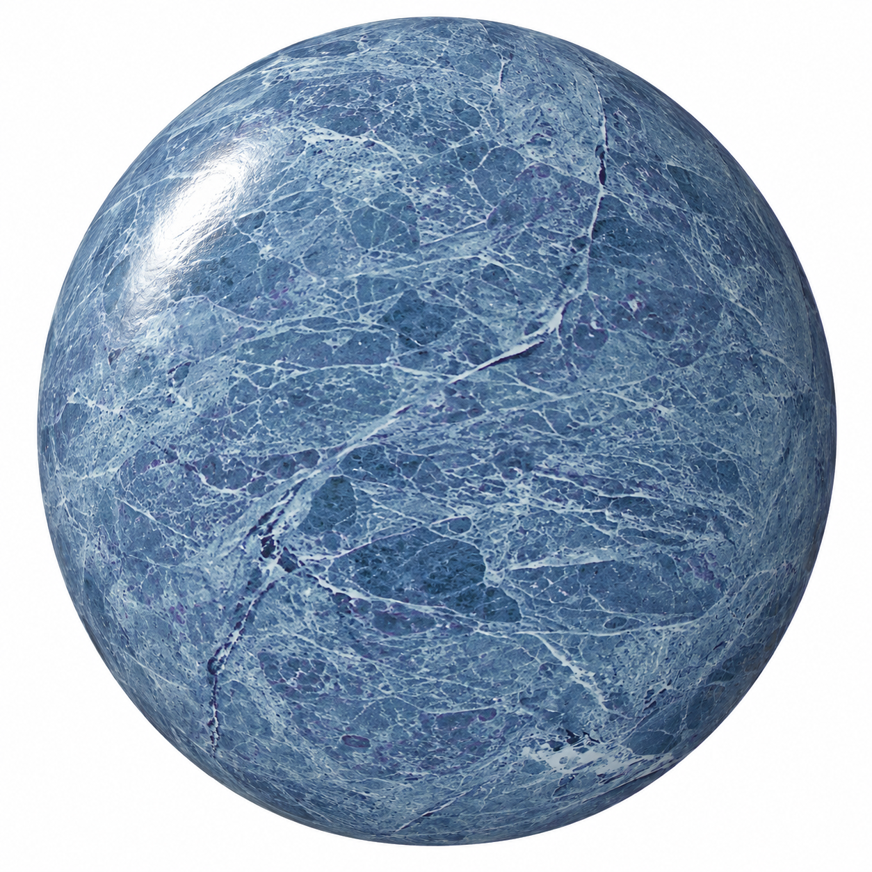 Deep Blue Icy Web Vein Marble Texture 1